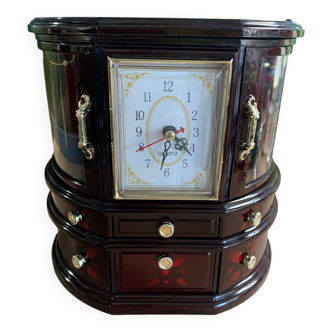 Jewelry cabinet with clock