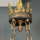 Important lustre de style Empire en bronze et tôle verte