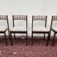 Ensemble de 4 chaises en bois et tweed 70'