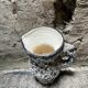 Vintage black and white textured ceramic pitcher – Fat Lava brutali style