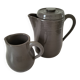 Duo verseuse et pot à lait en grès brun – céramique vintage