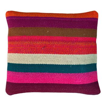 Housse de coussin kilim turc vintage, 40 x 40 cm