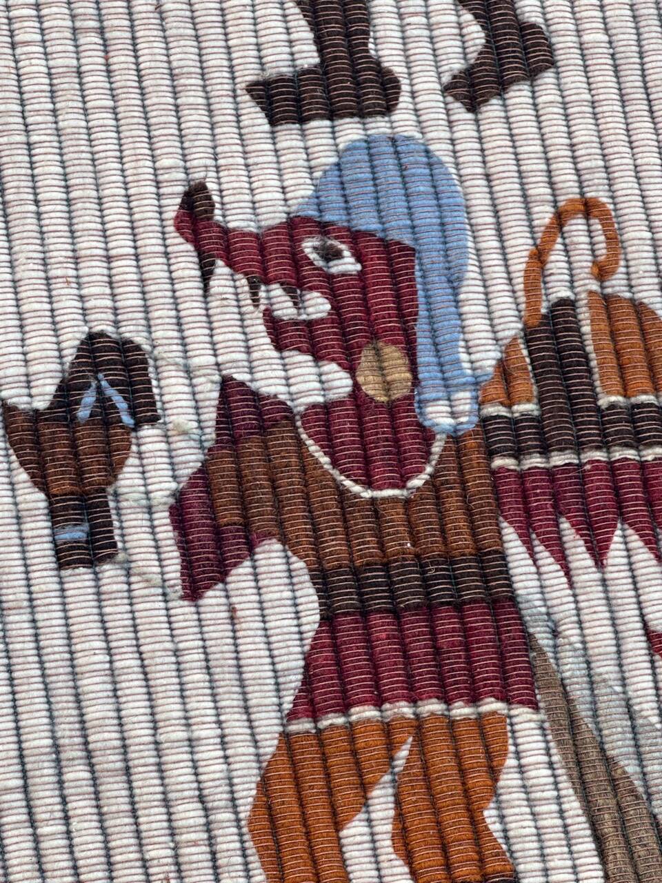 Belle tapisserie tribale péruvienne d'époque art déco