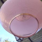 Vintage pink glass pendant light in Space Age style