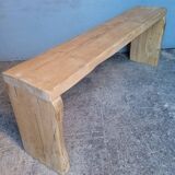 Bench 120 cm old solid wood with patina