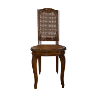 Old chair canage carved wood