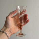 Set of 6 translucent pink twisted glasses