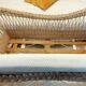 Rattan and wrought iron cradle