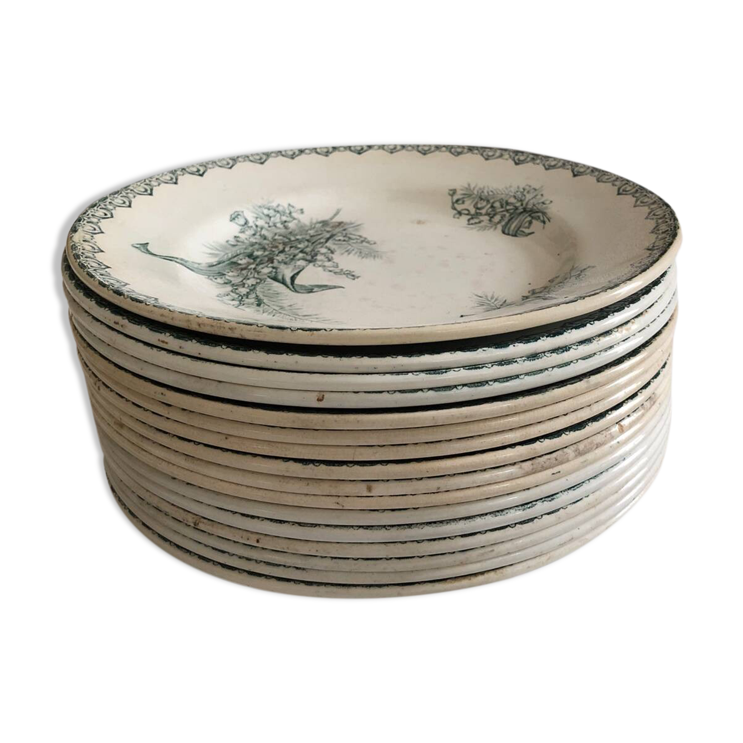 17 St Amand ironware plates, "Muguet" model