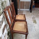 Chaise en bois avec cannage
