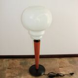 Modern table lamp, 1970s, metal, wood and glass, E27