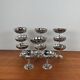 Set of 12 stainless steel ice cream cups, flower pattern, high foot
