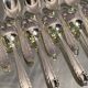 Suite of 12 small silver metal spoons design Vintage mid-twentieth