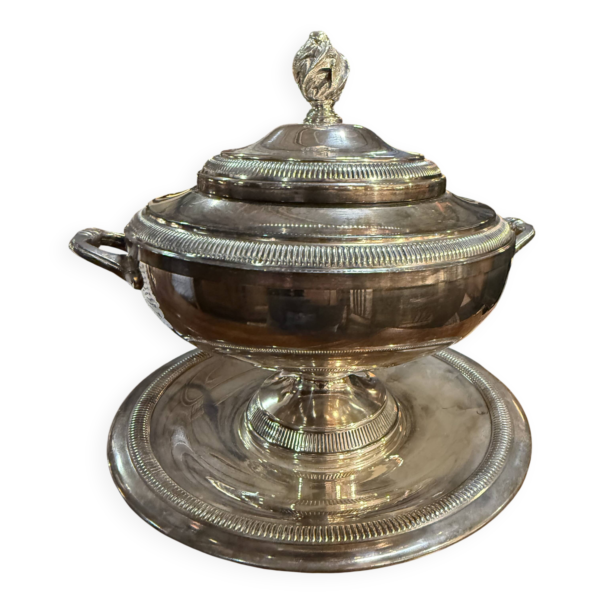 silver-plated caviar server