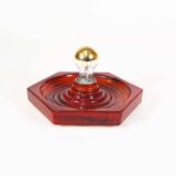 Original vintage deep red ceramic sconces by Hustadt Leuchten