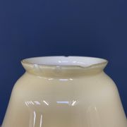 Standing copper table lamp with glass shade