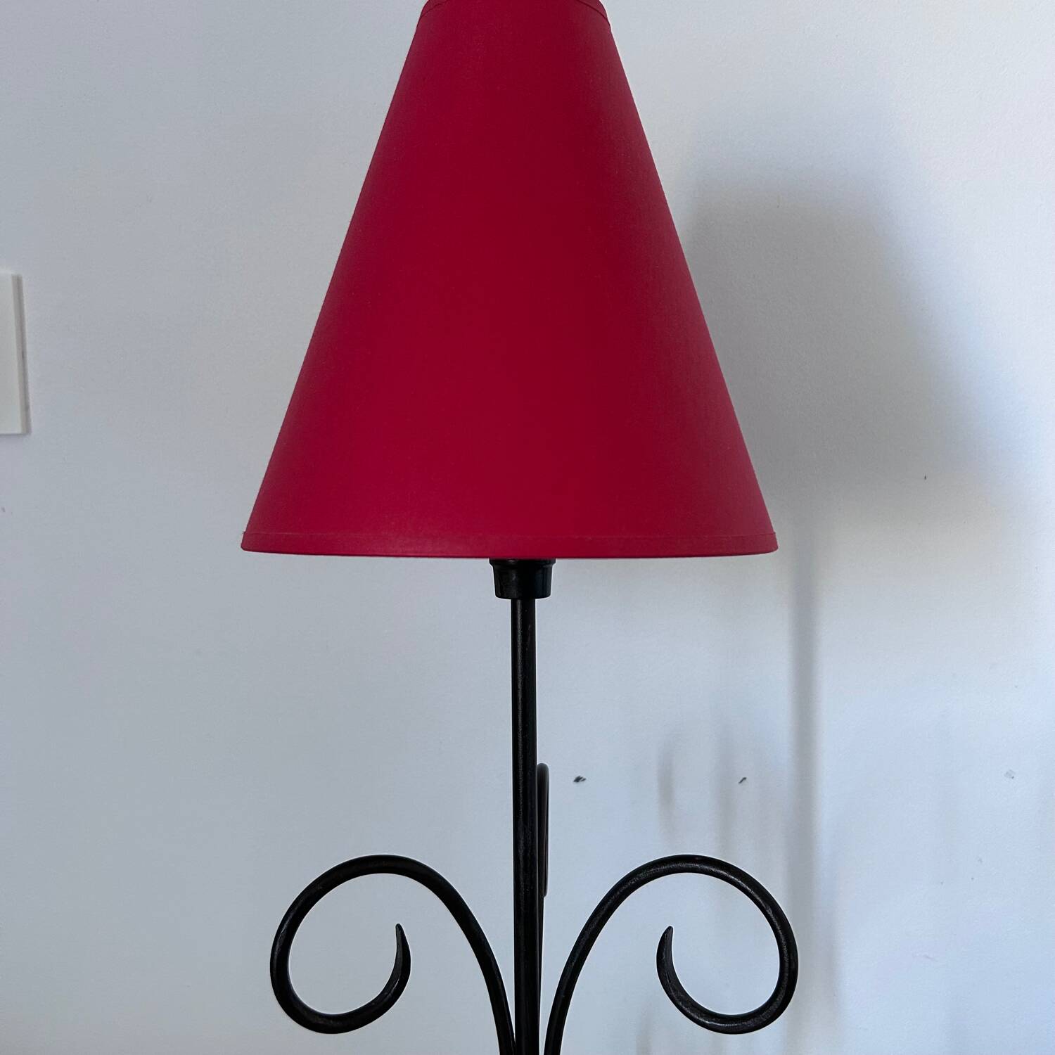 Wrought iron spiral lamp