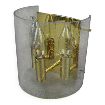 1970s Brass and Bubble Glass Wall Lamp, Germany