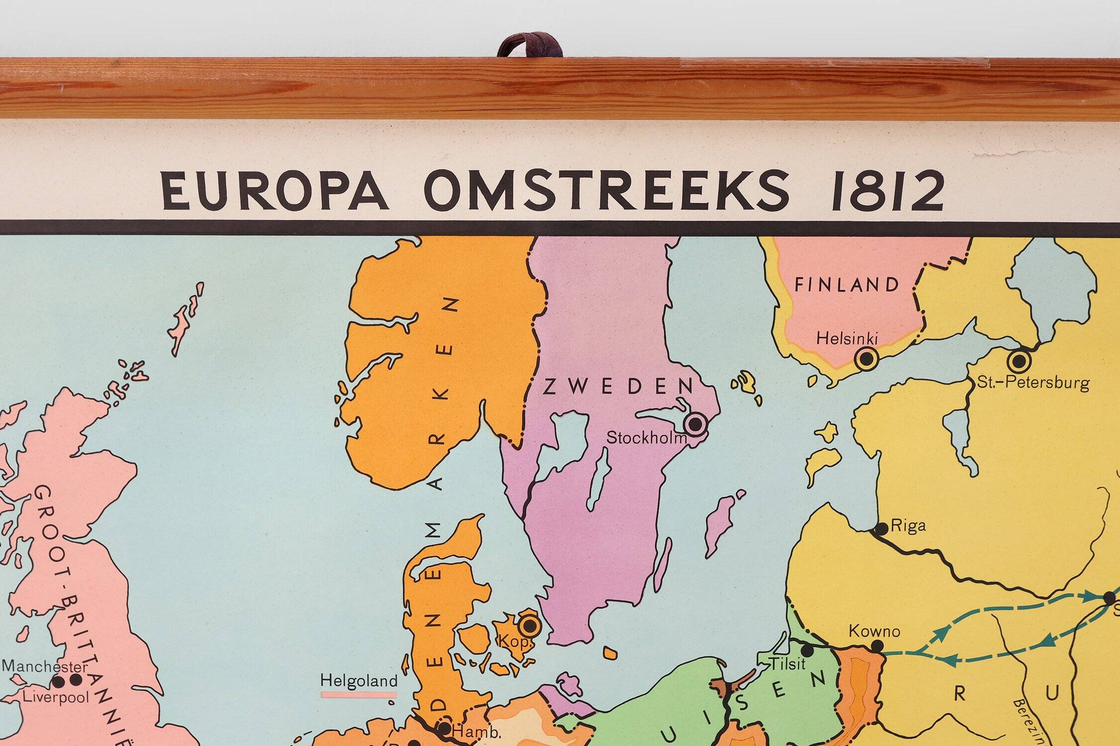 Carte historique de l'Europe vers 1812, Belgique, années 1950