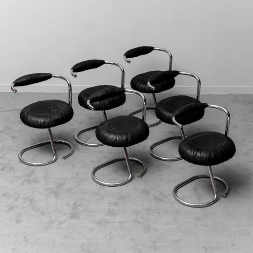 Ensemble de 6 chaises cobra de Giotto Stoppino 1970