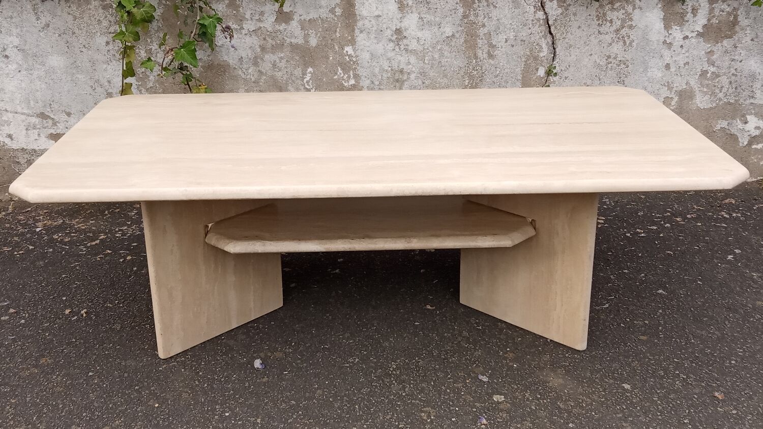 Travertine coffee table