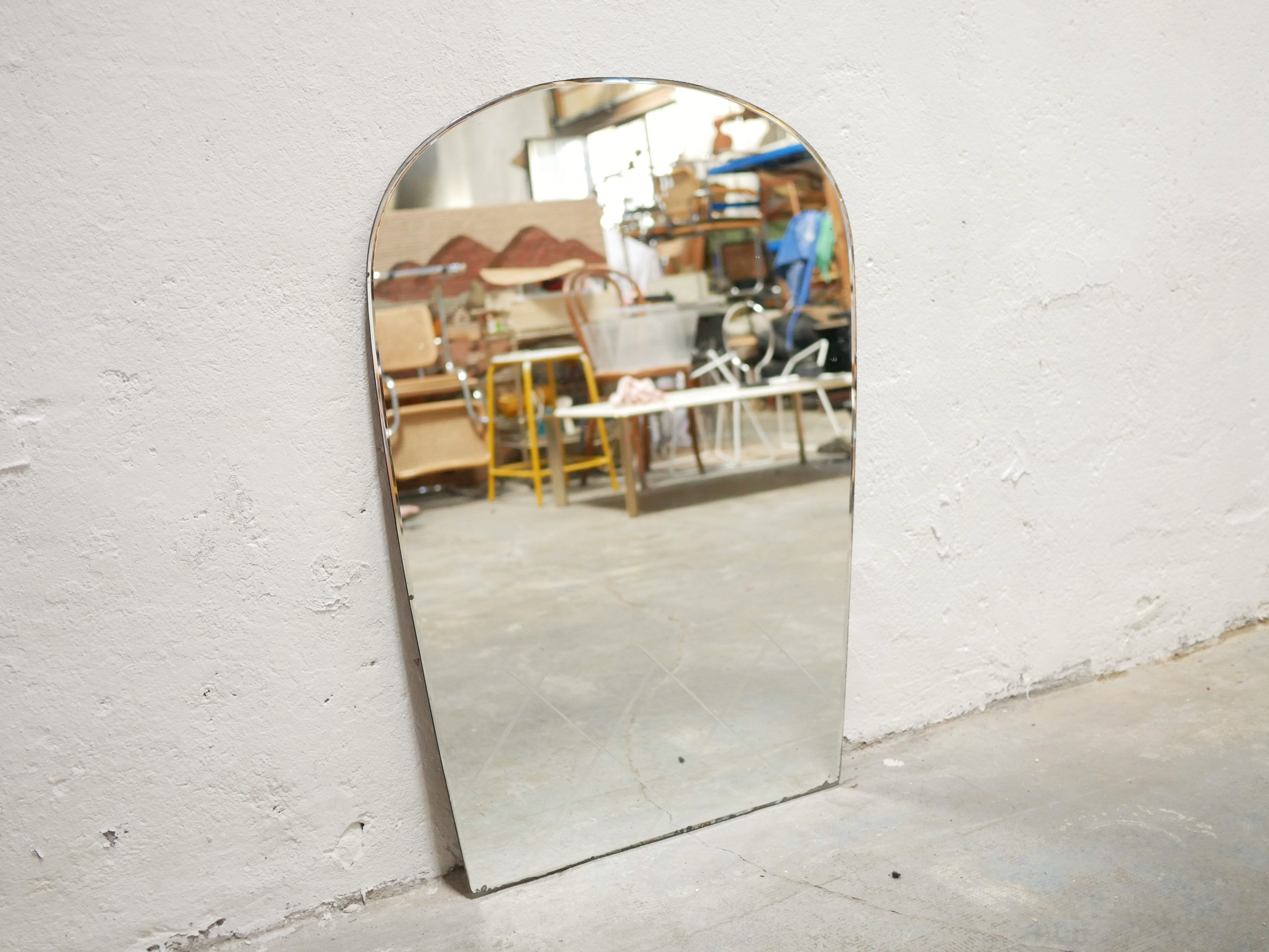 Beveled art deco mirror 99cm x 69cm