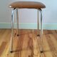 Brown faux leather stool
