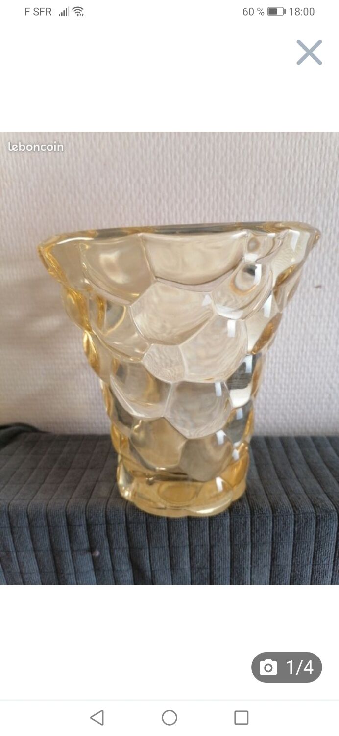 Crystal vase P. D'Avesn Art Deco