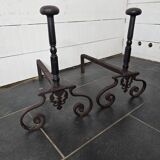 Pair of 19th C. cast iron andirons