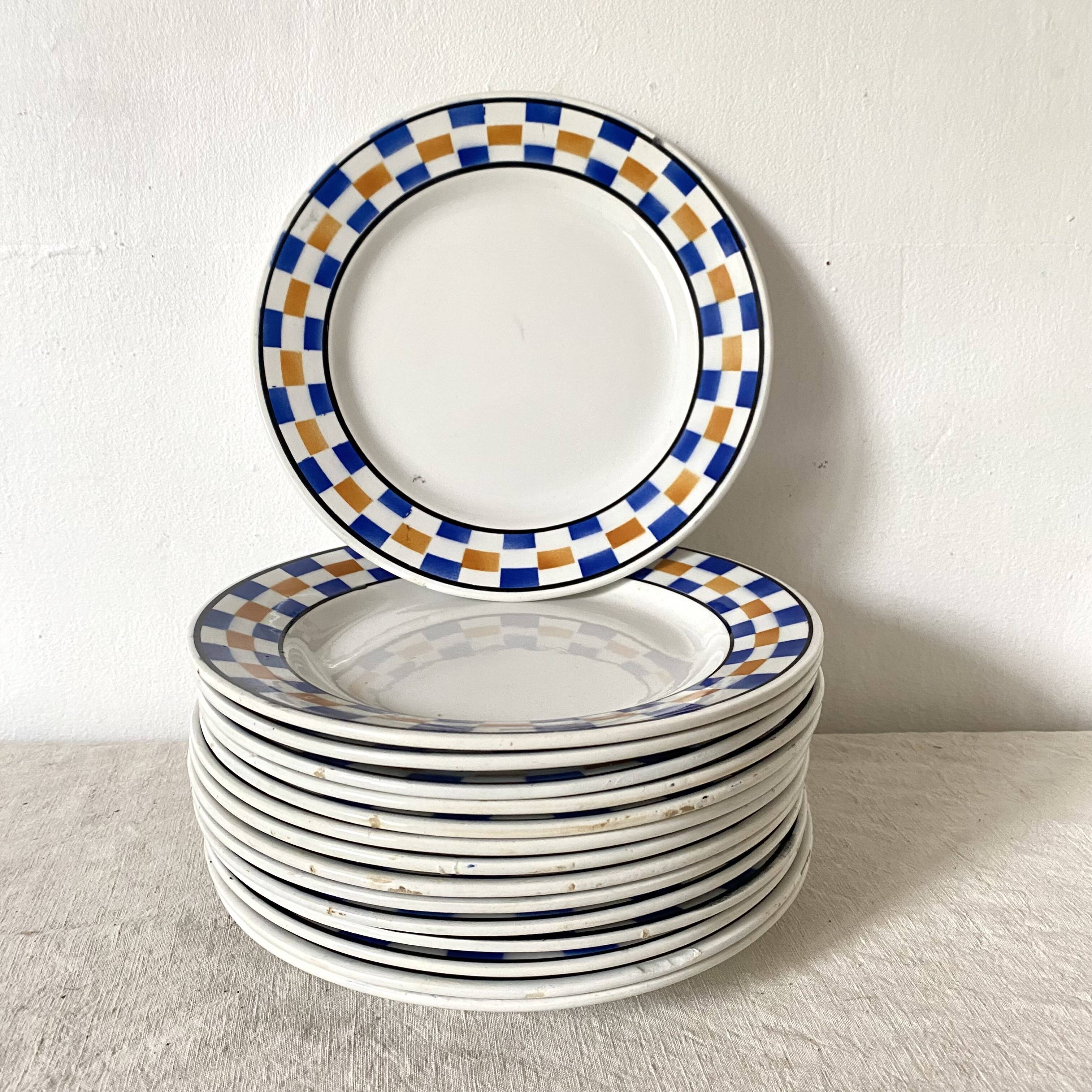 Moulin des Loups flat plates, Honfleur model tiles, 1950s