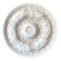 Rosette on white background, decorated with scrolls and beaded frieze ⌀ 61 cm