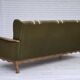 1970s, Danish 3-seater sofa, furniture wool, solid oak wood.