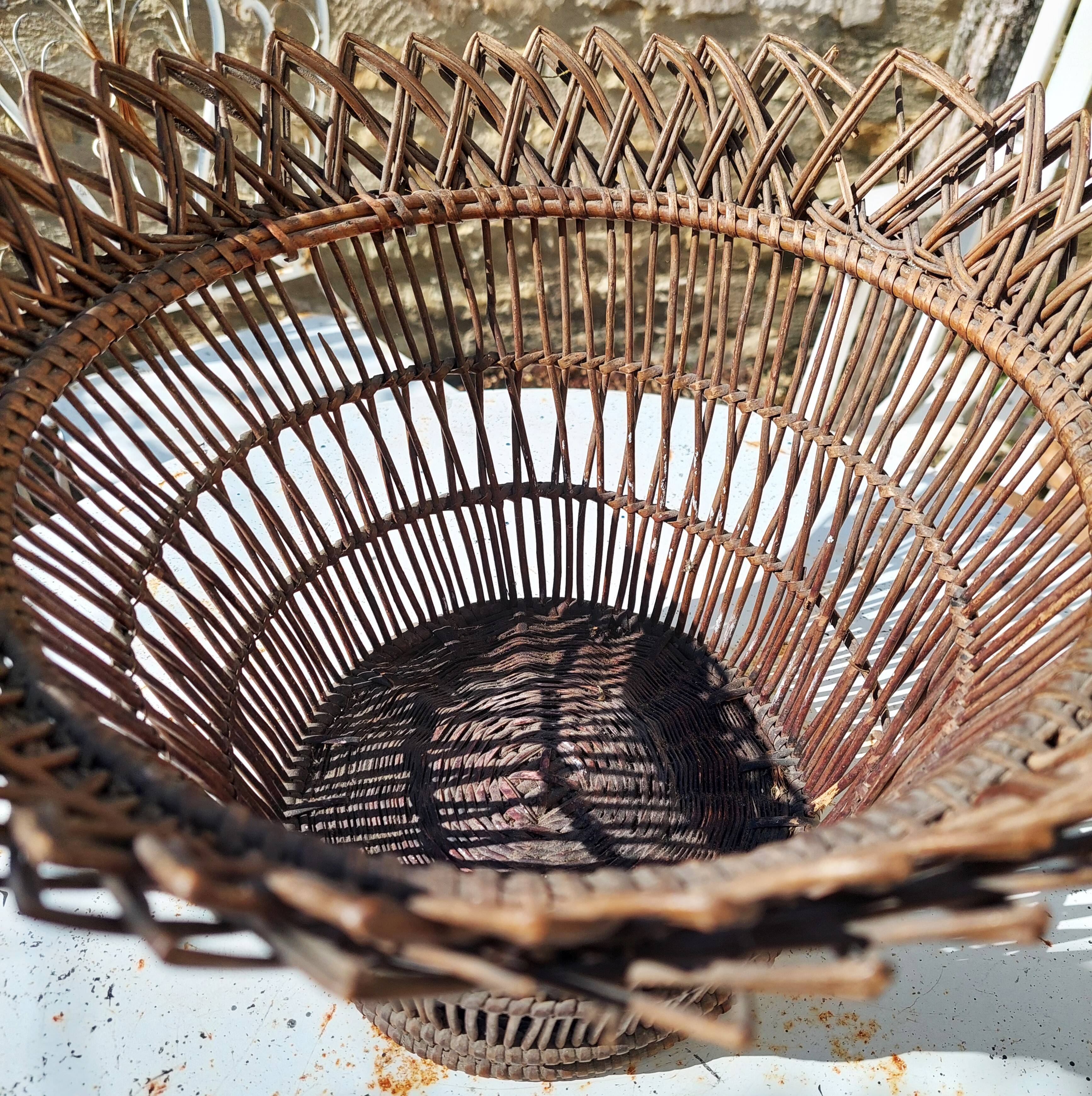 Corbeille vintage osier 23 cm