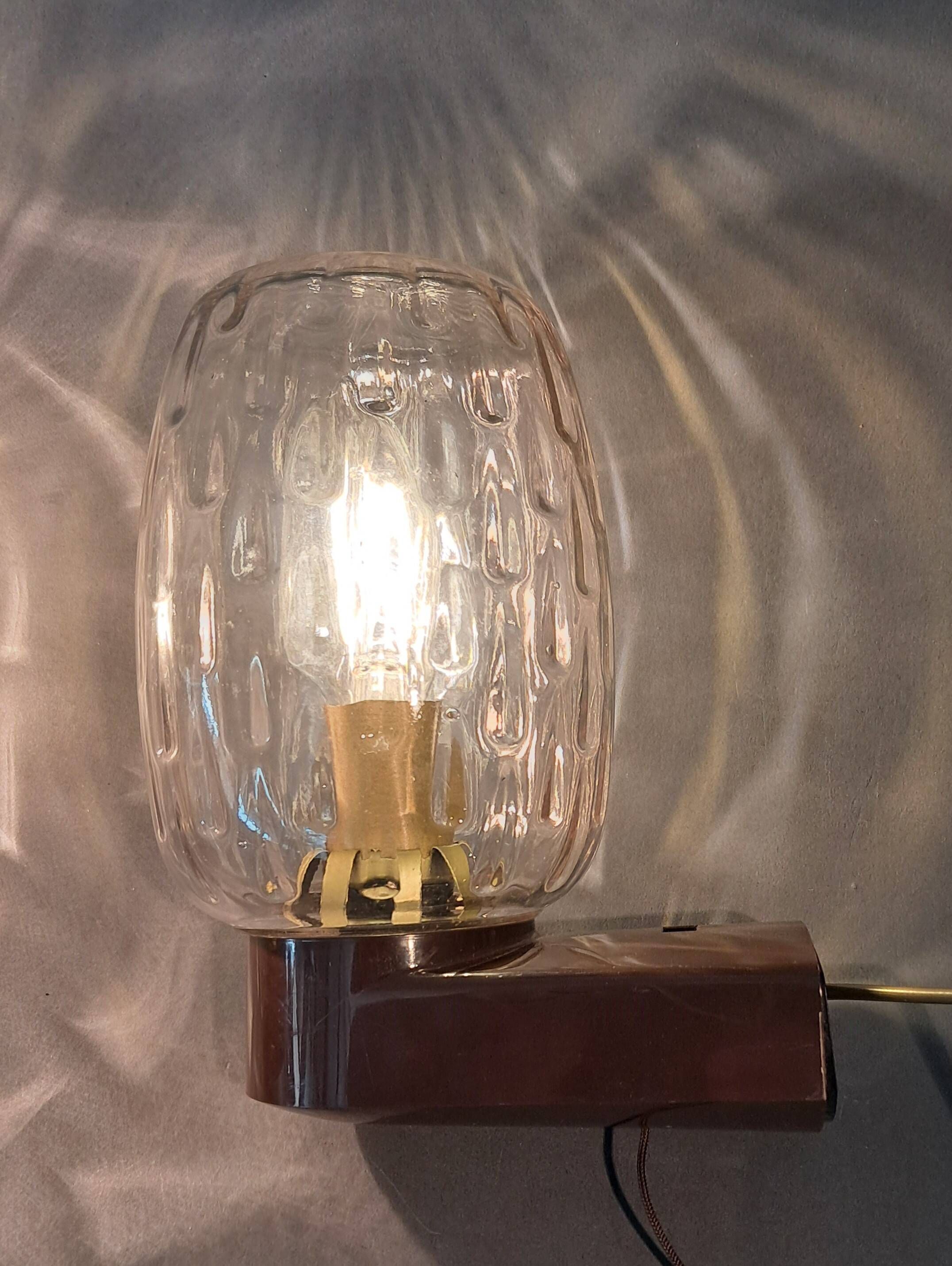 Pair of bedside sconces with RZB leuchten cords 1960 made in Germany