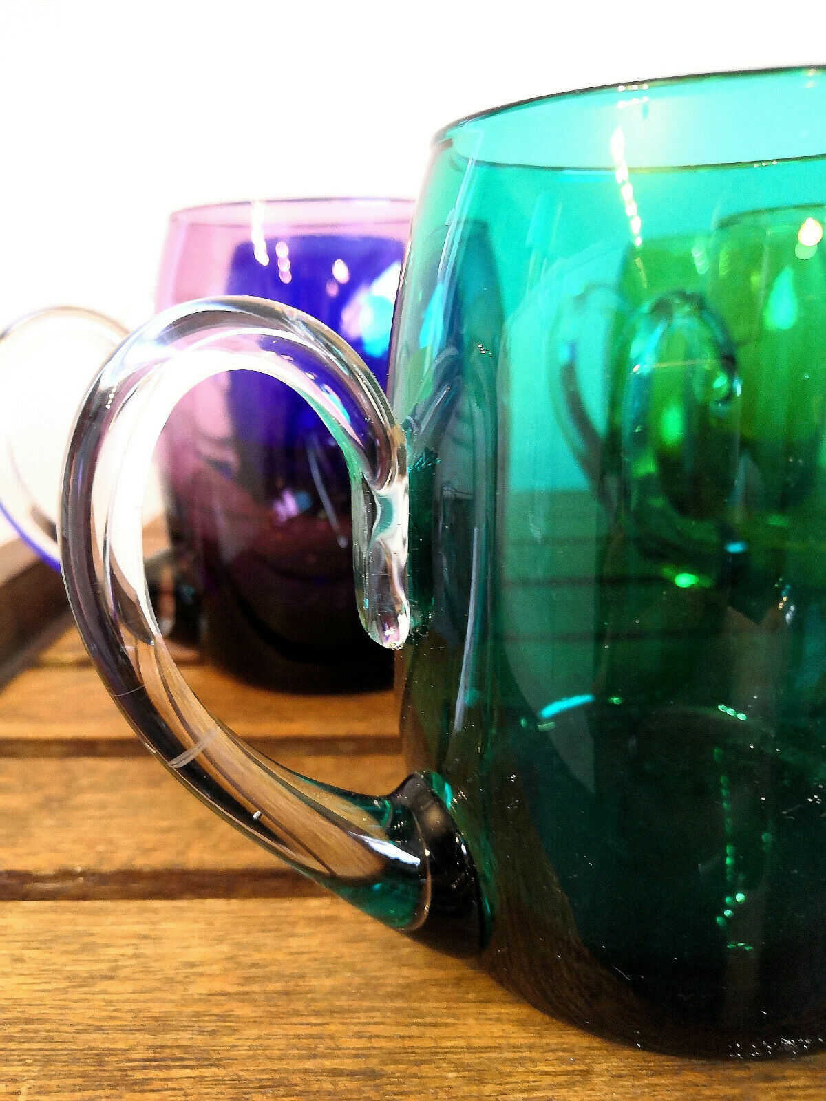 Series of 5 glasses, glass mugs from Murano Italy design 60s - 70s