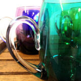 Series of 5 glasses, glass mugs from Murano Italy design 60s - 70s