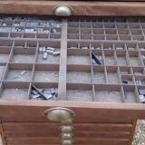 Printing cabinet 16 drawers with these lead letters