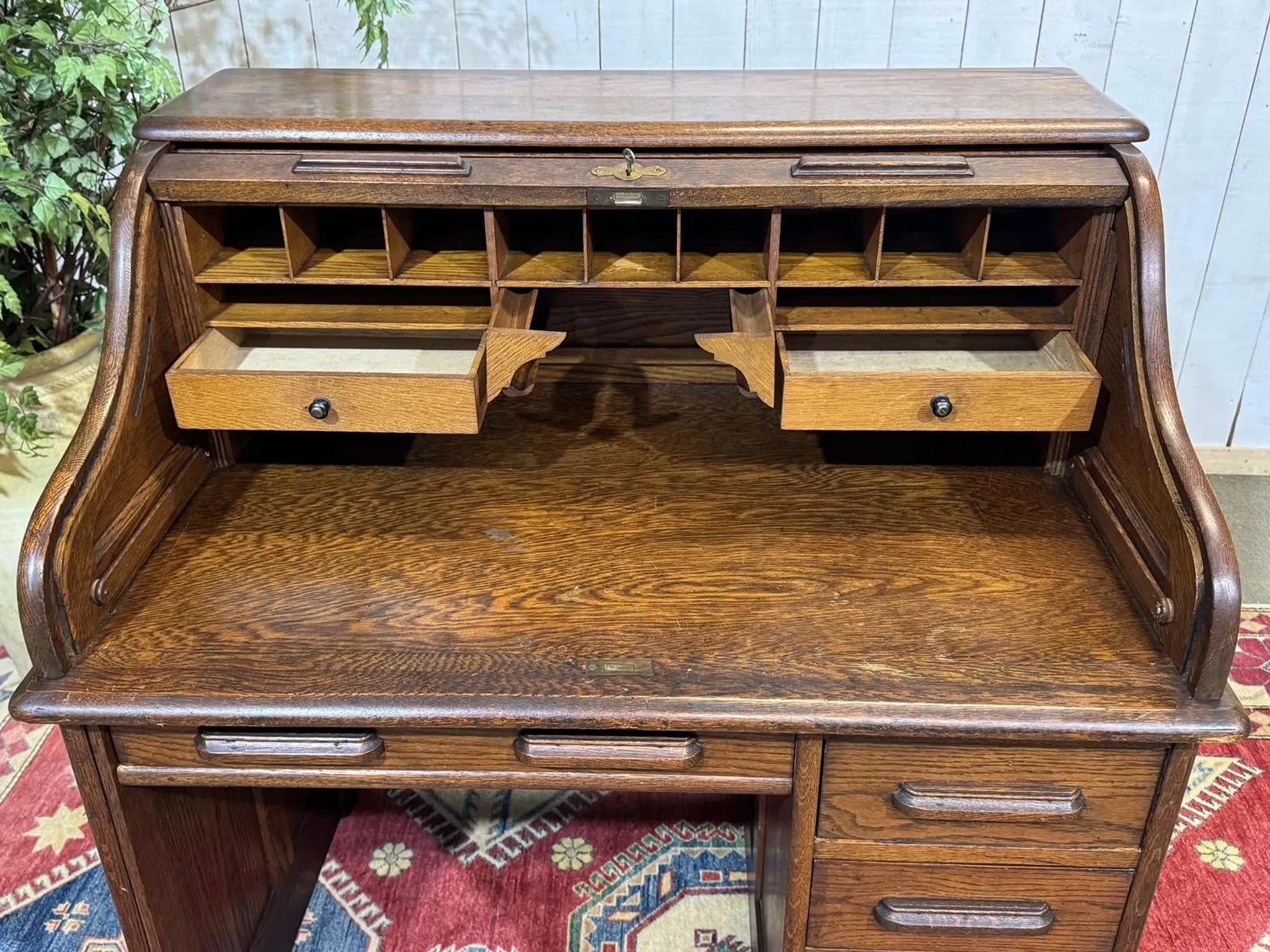 Bureau à cylindre en chêne