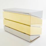 Commode chrome laiton 1972 Gabriella Crespi modèle Mr Mme