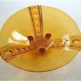 Large serving dish or amber-coloured compotier
