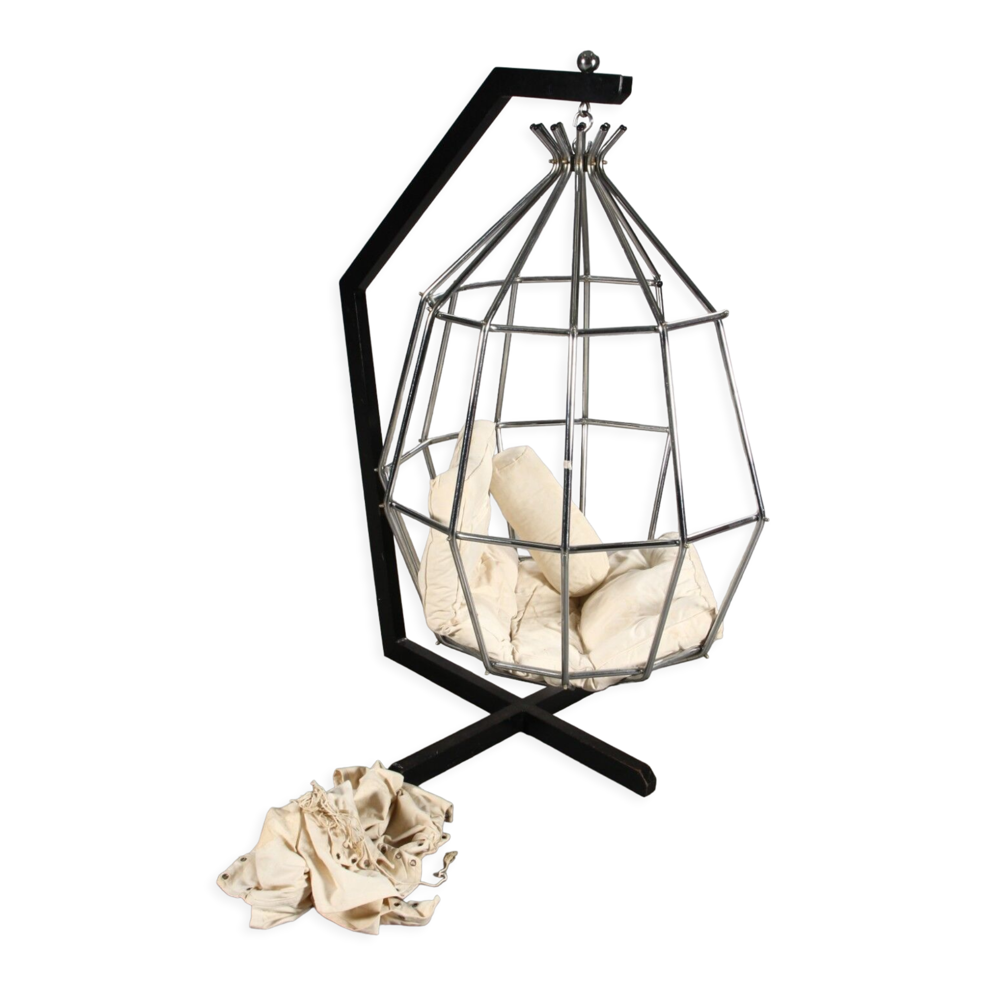 Ib arberg hanging parrot mid-century birdcage chair 1970,s