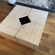 Table basse modulable en travertin 4 éléments