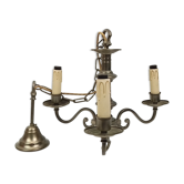 Chandelier 3 branches in brass tin color