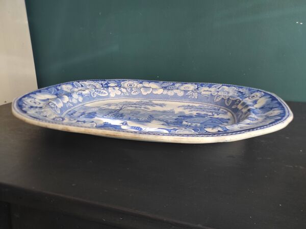 Grand plat de service ancien, Wild Rose par Bell, Cook & Co.