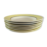 8 soup plates Sarreguemines Digoin yellow service