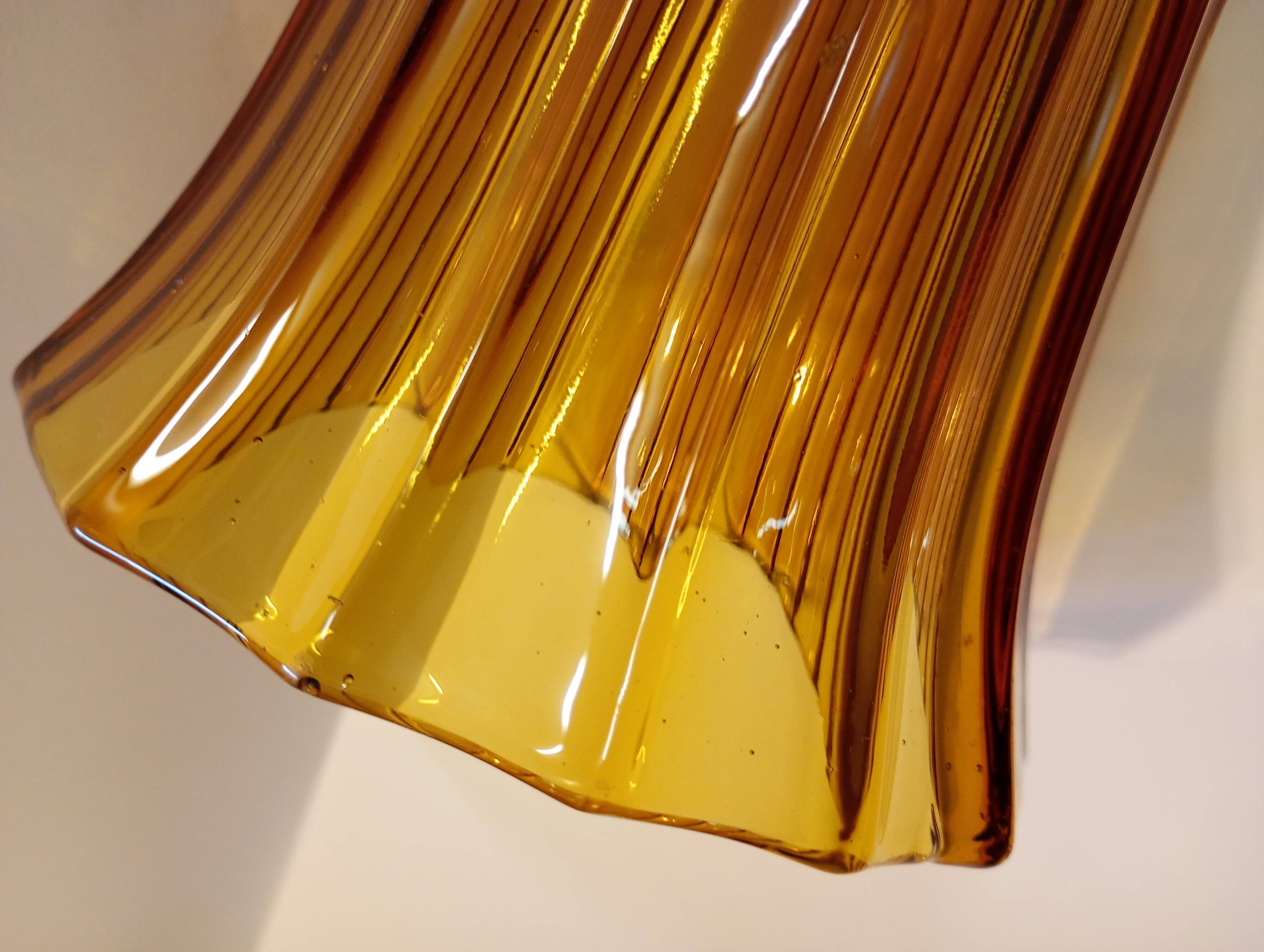 Pair of amber vases made in Belgium "Henri Heemskerk" art deco circa 1930