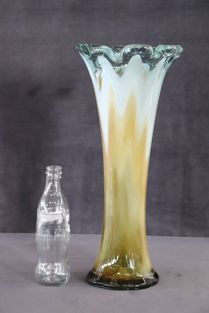 Vintage Italian Tall Vase In Murano Art Glass, 1960s