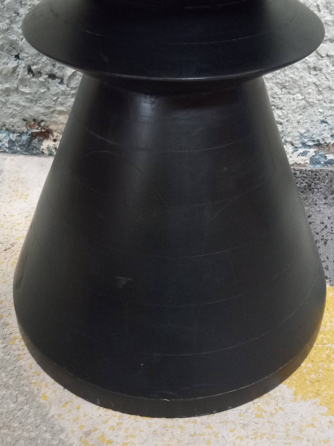 Black solid wood stool