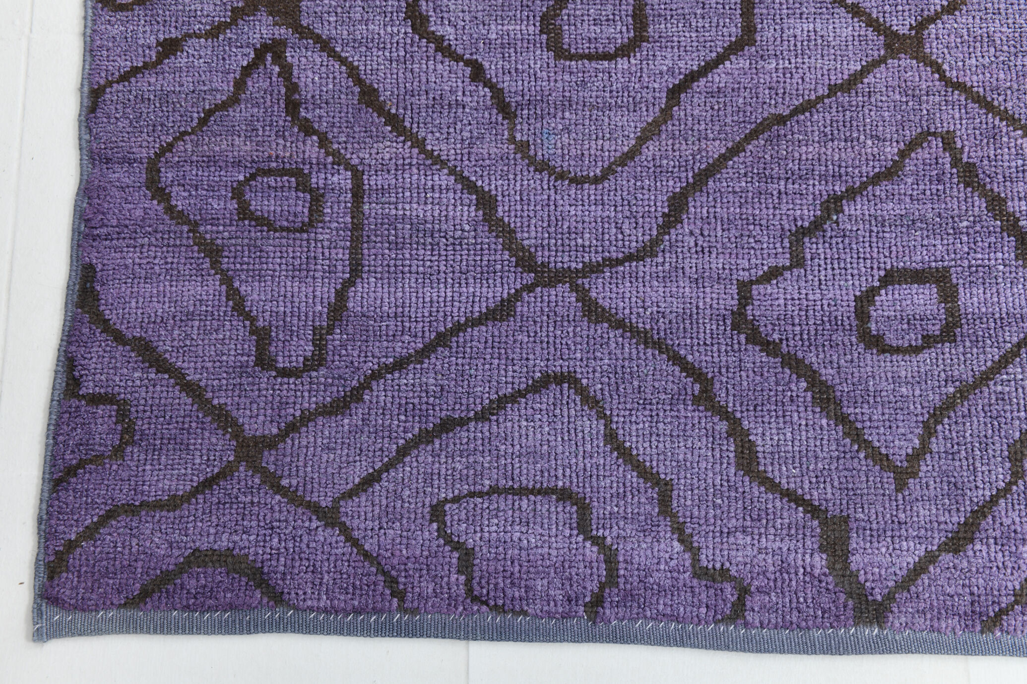 7x9 modern vintage purple  hemp area rug,