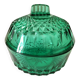 Vintage Arcoroc mint green cut glass sugar bowl or sweet jar